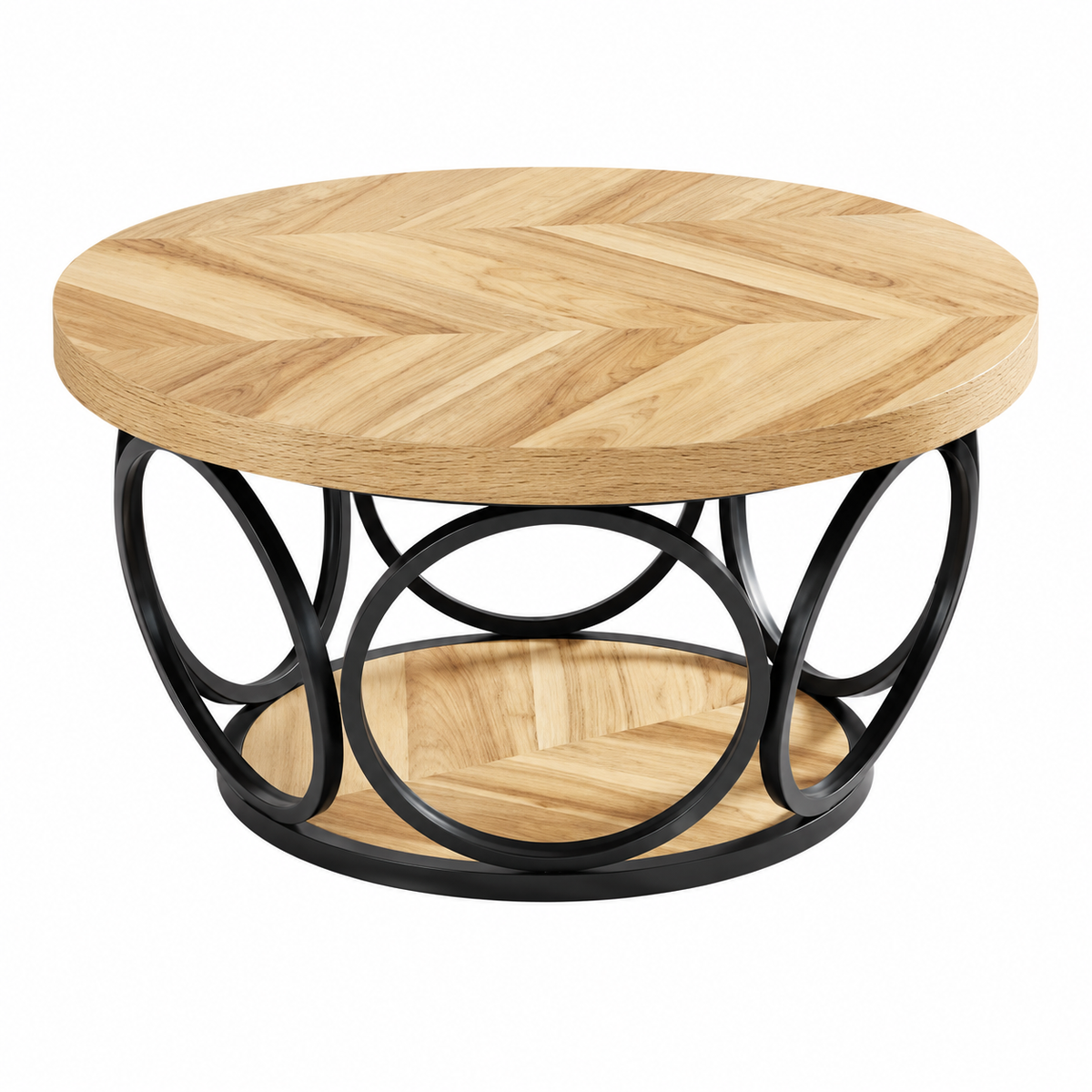 Table Basse Ronde | Double Niveau & Métal