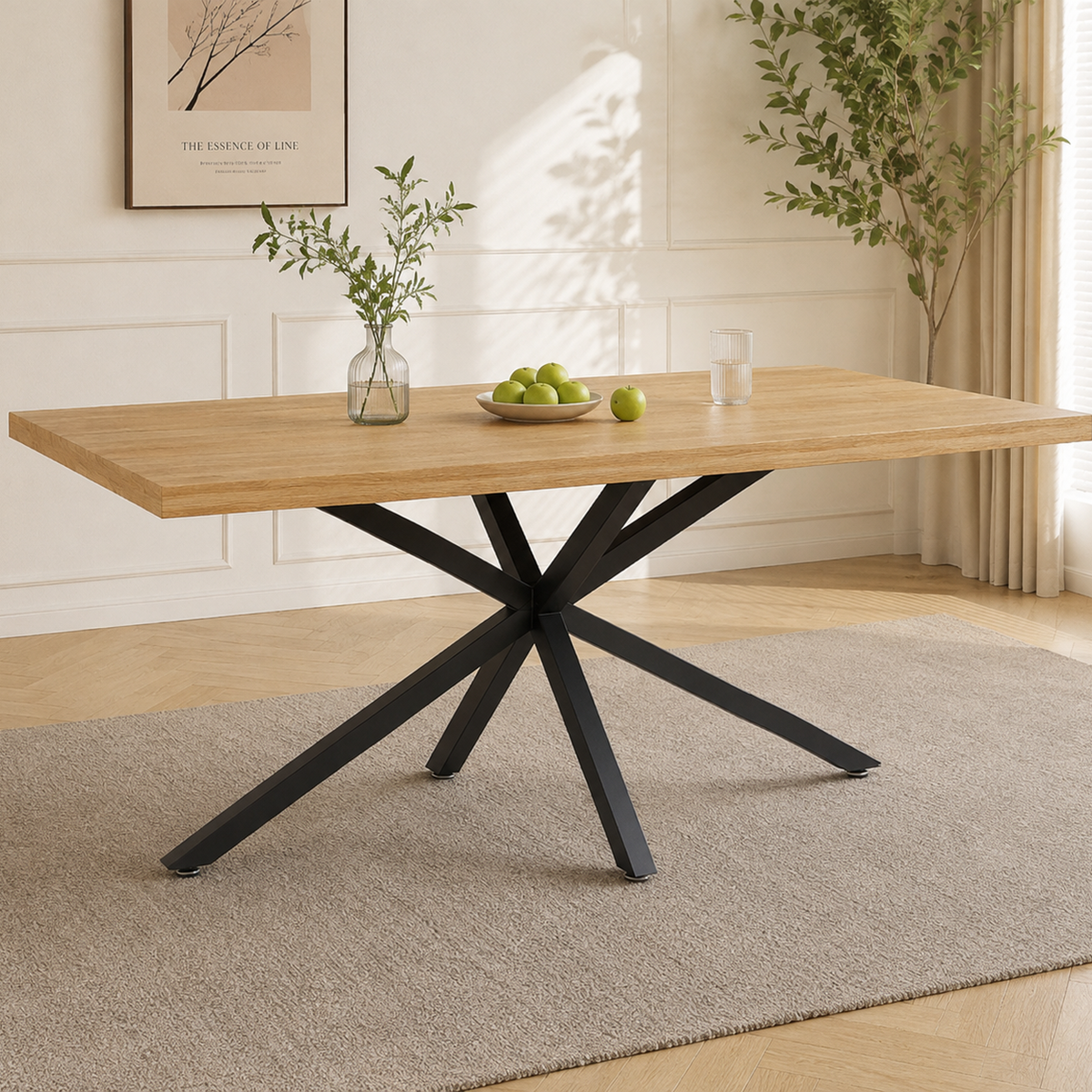 Table à Manger Rectangulaire | Pied Central 140 cm