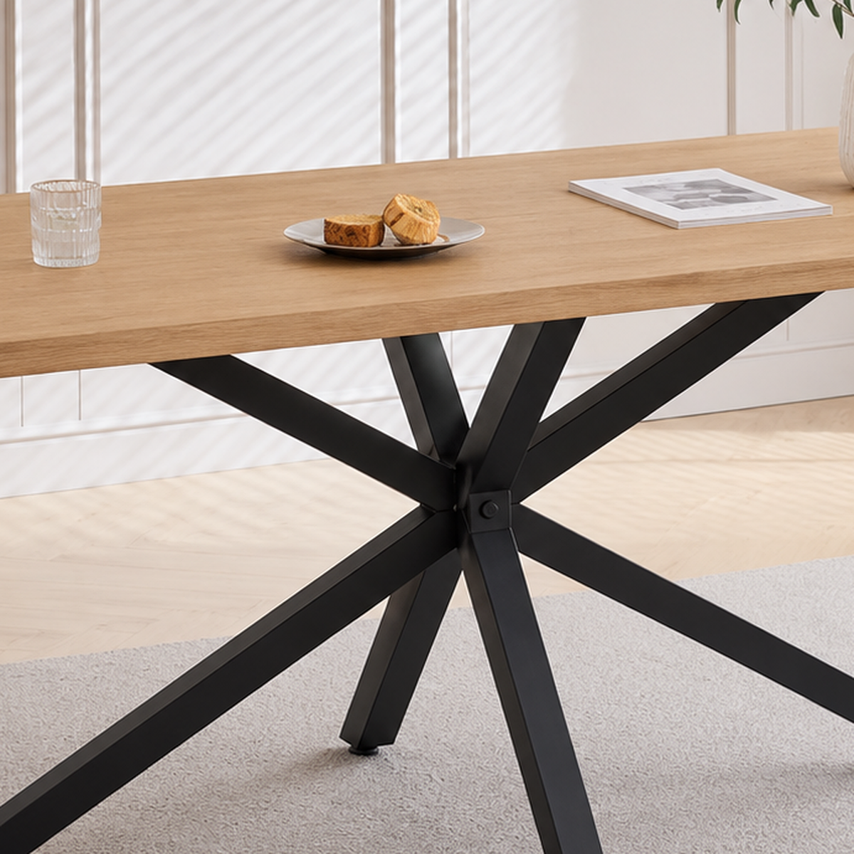 Table à Manger Rectangulaire | Pied Central 140 cm